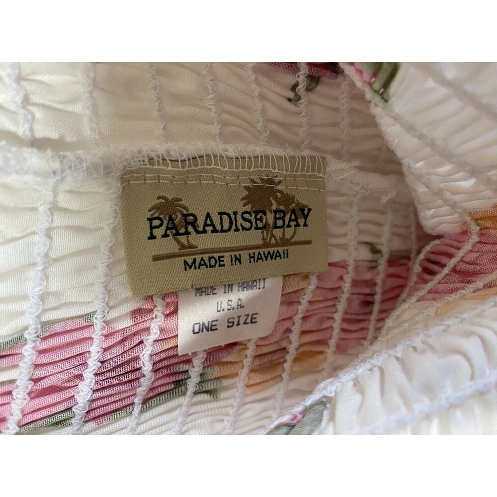 Vintage Paradise Bay Hawaiian Smocked Maxi Dress - 100% Rayon, Made Hawaii - Picture 4 of 11